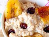 Porridge miel banane cranberries sans gluten