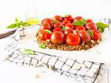 Tarte aux tomates cerises et flocons avoine-sarrasin