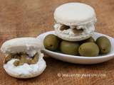 Macaron fromage frais et olives