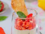 Mousse citron-menthe et brunoise de fraises