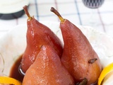 Poires au vin rouge aux épices et orange