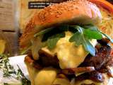 Burger aux champignons, sauce au fromage