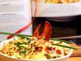 Gratin de homard, huile de truffe et piment d' Espelette