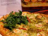 Pizza au pesto et crevettes