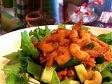 Salade de crevettes, vinaigrette au miso