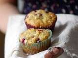 Muffins aux canneberges et chocolat blanc