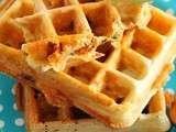 Gaufre au chorizo, fromage et basilic