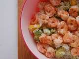 Salade de riz, crevettes et ananas