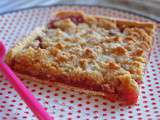 Tarte façon crumble pommes-framboises