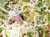 Pâtes et courgettes en tagliatelles