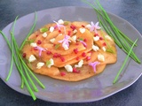 Carpaccio de melon fromage de chèvre à la vinaigrette de café