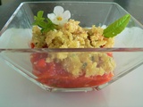 Crumble de fromage et sa compotée de fraises