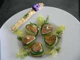 Makis de thon blanc en robe de courgette,mayonnaise aux algues