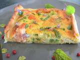 Quiche au saumon et petits légumes