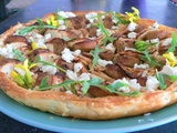 Tarte aux pommes,boudin blanc fromage de chèvre et roquette