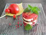 Tomates anciennes et fromage de chèvre frais en vinaigrette