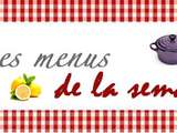 Idées menus de la semaine