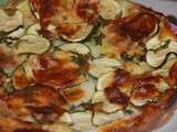 Clafoutis courgette, rocamadour et menthe