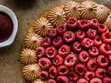 Tarte à la framboise et au chocolat praliné