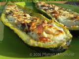 Courgette farcie au chèvre et amandes