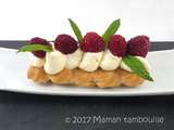 Eclair mousseline tonka et framboises