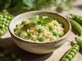 Petits pois frais du potager, le risotto printanier qui justifie à lui seul d’en cultiver