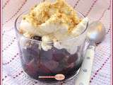 Chantilly au citron sur coupe de cerises fondantes