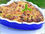 Clafoutis de jambon et de courgettes, avec une touche de basilic...parce que c'est encore l'été