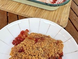 Crumble pêches framboises