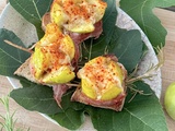 Figues rôties au lard mozzarella et miel