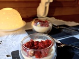 Panna cotta au foie gras et son écrasée de framboises au piment d’Espelette