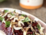 Salade de betteraves rouges aux oignons grillés et zaatar