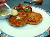 Galettes de courge rôtie aux cèpes et flocons de quinoa