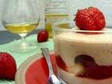 Tiramisu  périgourdin  aux fraises, Monbazillac et fromage blanc