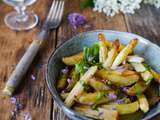 Asperges blanches au four et pommes de terre grenailles rôties