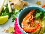 Bouillon aux gambas pour repas de fêtes léger