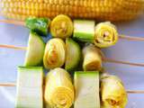 Brochettes courgettes artichauts