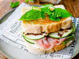 Croque monsieur chèvre, courgette et tapenade