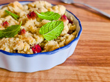 Crumble framboises menthe