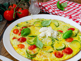 Frittata courgette tomate parmesan basilic