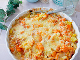 Gratin de pommes de terre, butternut et lardons