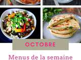 Menus du lundi 12 au dimanche 18 octobre 2020