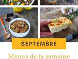 Menus du lundi 28 septembre au dimanche 04 octobre 2020