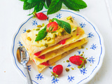 Millefeuille aux fraises rapide et crème dessert vanille