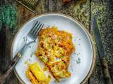 Pain de maïs, hachis de carottes aux oignons fondants