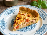 Quiche thon au thon moutarde, tomates et basilic
