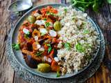 Ragoût d’aubergines aux olives et quinoa