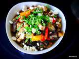 Salade aubergines, poivrons et féta