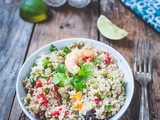 Salade quinoa poivron crevette