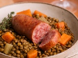 Saucisse lentilles de ma grand-mère